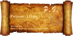 Petres Illés névjegykártya